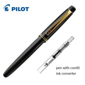 PILOT 골든 오리지널 이리듐 만년필 78g 투명 78g + 22k 학생용 캘리그래피 연습 Ef F M 펜촉 잉크 카트리지 신제품, 없음, 11) Black - M(0.5mm)