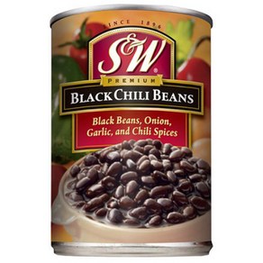 S&W Black Chili Beans 6-15.5 Oz Cans S&W 프리미엄 블랙 칠리 콩 6-15.5 온스 캔, 439g, 1개