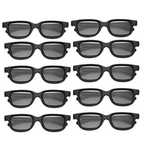 3D TV용 편광 패시브 3D 안경 3D 게임 및 TV 프레임을 위한 실제 3D 영화관, [02] 10Pcs, 10개, 검은색