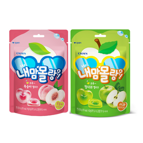 크라운 내맘몰랑 젤리 (복숭아맛 50g 5개 + 사과맛 50g 5개), 10개