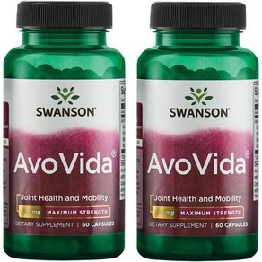 스완슨 Swanson AvoVida - Natual Supplement Pomoting Joint Health '&' Mobility - Avocado '&' Soybean U, 60 Count (Pack of 2), 2개