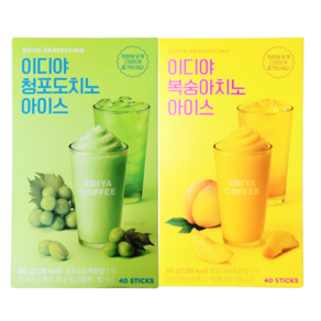 이디야 복숭아치노 아이스 40개입 + 청포도치노 아이스 40개입 세트, 1개, 16g