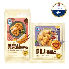 [사조대림] [대림냉동] 더 바삭한 통등심돈까스 420g x1개 +한입쏙 미니돈까스 420, 1개, 상세 설명 참조