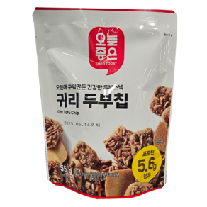 오늘좋은 귀리 두부칩 오븐에 구워만든 건강한 두부 스낵, 55g, 1개