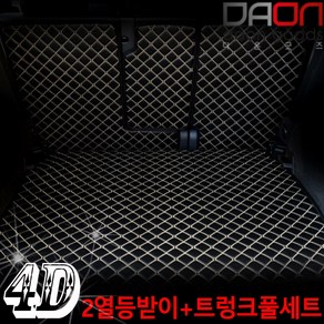 아이빌 폭스바겐 뉴티구안 신형퀼팅 4D 자동차 트렁크매트 + 2열등받이 풀세트, 블랙+블루