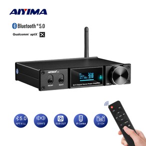 AIYIMA D05 블루투스 5.0 파워앰프 120Wx2 사운드 앰프 서브우퍼 앰프 USB DAC OLED APTX 2.1 홈시어터, 온리 앰프