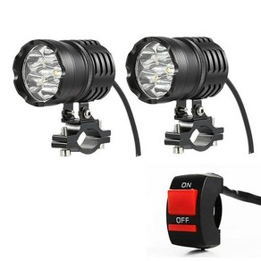 최신 80w 3200lm 6500k 6 led 오토바이 보트 스팟 diving headlight motobike fog head light lamp with switch, 협력사, 2 개, 1개