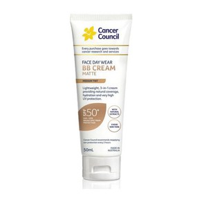 Cance Council 캔서카운슬 페이스 데이 웨어 매트 미디엄 틴트 비비크림 SPF50 50ml Face Day Wea BB Ceam, 1개