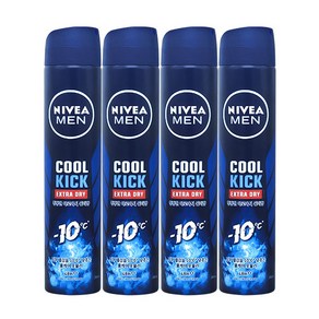 니베아 데오드란트 스프레이 쿨킥 포맨 200ml 4개묶음, 4개