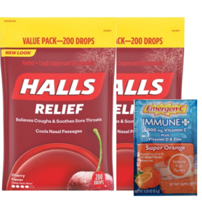 Halls 호올스 무설탕 기침캔디 사탕 체리맛 200알