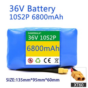 인산철 배터리팩 100 정품 리튬 이온 팩 롤러 트위스트 스쿠터 자동차 36V 18650 6800mAh 10s2p 42V, 1.1pcs 36V 3000mAh, 1개