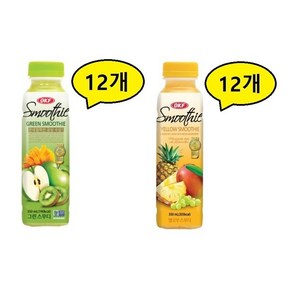 오케이에프 그린스무디 12개 + 옐로우스무디 12개 총24개(350ml), 350ml, 24개