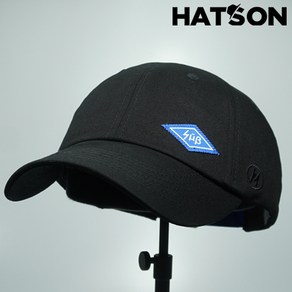 [햇츠온]J0SM253BK HatsON 브랜드 남자 여자 무지 심플 레터링 스트랩 언스트럭쳐 소프트 볼캡 야구모자 AD