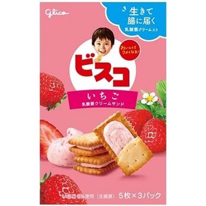 Glico company name 일본직구 글리코 비스코 딸기 15개입, 사이즈, 1개