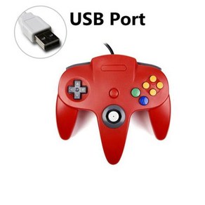 loftysol 맥 게임패드 PC 게임 컨트롤러용 유선 조이패드 게임큐브용 조이스틱 N64, [04] USB ed, 4) USB ed