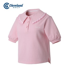[클리브랜드골프] 면소재 와이드프릴카라넥 여성 반팔티셔츠골프웨어_CGWTS224000PK