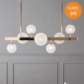 [정품] 아이리스 버블 7등 유리볼 인테리어 조명 (골드/블랙/화이트), 화이트, LED E14 콘벌브 3~5W [하얀불] x 7