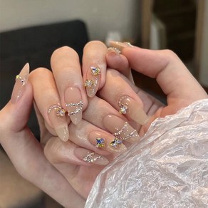 걸스코코 겨울신상 네일팁 인조네일팁 셀프연장 인조 팁, 2개, NAIL-N599