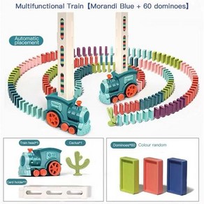 전기 도미노 기차 자동차 자동 소리 조명 배치 게임 교육용 장난, 1.트레인 60Pcs, 1개