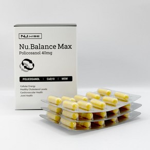 뉴질랜드 뉴와이즈 Nu. Wise Balance MAX 뉴 밸런스 맥스 폴리코사놀 40mg 캡슐, 1개, 90정