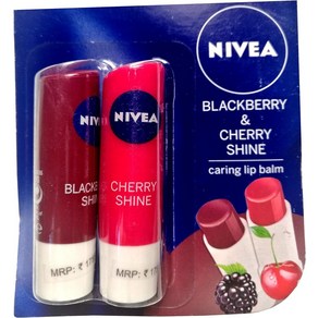 [니베아 메이크업 일본직구] NIVEA 립밤 체리 블랙 베리 샤인 Lip BalmCHERRY AND BLACKBERRY2개 세트 병행수입품, 2개