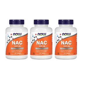 NAC 진해거담 만성기침 1000mg 120정 나우푸드 정품 3병, 3개