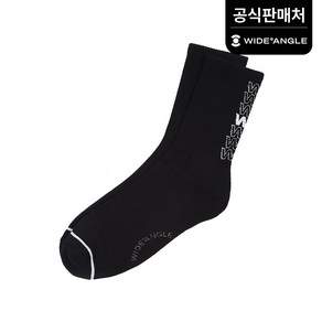 와이드앵글 공식 WG 남성 로고 플레이 크루삭스 WMU23S05Z1 (정상가:12 000), Black, 1개