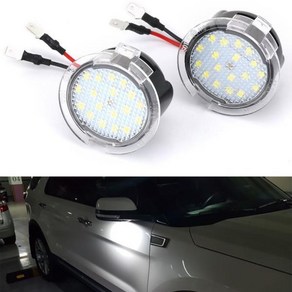 2PCS 자동차 부품 Led 램프 사이드미러 퍼들 라이트 포드 F-50 Mondeo MK5 Edge Fusion Exploe 플렉스 토러스, 01 WHITE, 2개