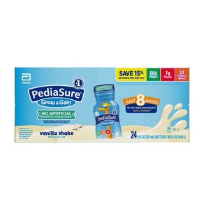 PediaSue 페디아슈어 그로우앤게인 쉐이크 237ml x 24개세트 초콜렛 바닐라 스트로베리, 바닐라 쉐이크 237ml 24개세트, 24개