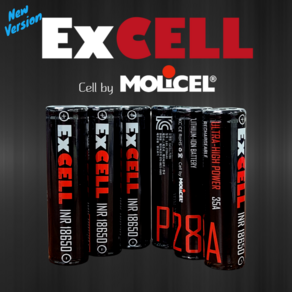 [몰리셀] 고방전 18650 리튬이온배터리 ExCELL P28A (Cell by Molicel), 1개, 1개입