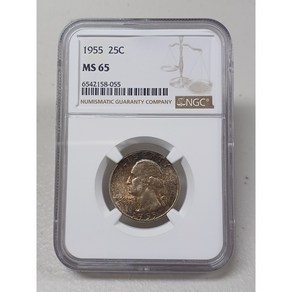 1955년 미국 필라델피아조폐청 워싱턴 쿼터 달러 NGC MS65 미사용 은화