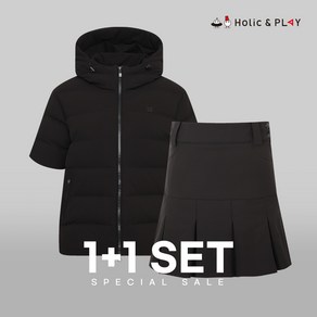 [1+1 SET] 여성 반팔스윙다운 점퍼+패딩큐롯