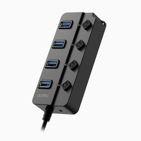 엑토 버튼 USB 3.2 Gen 1 개별전원 4포트 멀티 허브 HUB-53