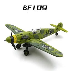 전투비행기조립풀백 허리케인 P-51 조립 퍼즐 모델 군용 비행기 장난감 4D 1/48 WW II 전투기 BF-109 스핏파이어 F4U, 02 bf109 b, 1개