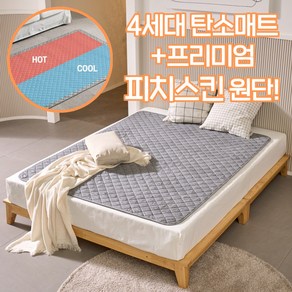 [9단온도조절]화재안심 피치스킨 탄소매트 빨아쓰는 전기요, 진그레이, 퀸더블(150 x 190 cm)