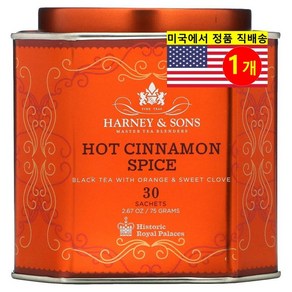 Haney & Sons 오렌지 스위트 정향 함유 핫 시나몬 스파이스 홍차 30개입 75g 1개