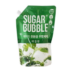 슈가버블 베이직 주방세제 바질향 리필, 2개, 1.2L