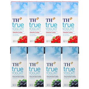 TH TRUE YOGURT 2종세트/베트남 요구르트 (딸기/블루베리), 24개, 180ml