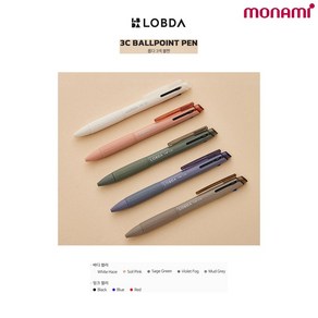 모나미 롭다 3색볼펜 0.38mm, 머드그레이