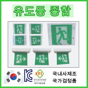 유도등 한국소방 LED 천장 벽부 양면 단면 방향 종합 피난, 1개, 혼합색상