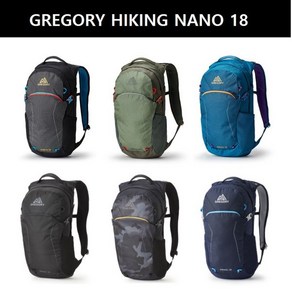 [브랜드정품] 그레고리 소형배낭 NANO18 WOODLAND CAMO BLAZE GREEN TECHNO BLACK 43J29002, OBSIDIAN BLACK