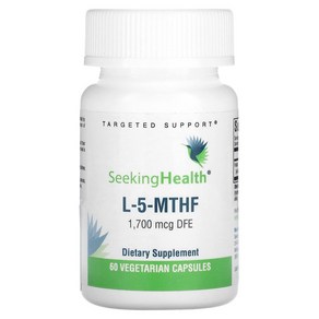 Seeking Health L-5-MTHF 1700mcg DFE 60 베지캡슐, 1개, 60정