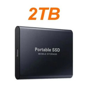 외장 하드 드라이브 휴대용 SSD 1TB 2TB USB 3.1 C 타입 하드 디스크 PC Mac 휴대폰용 고속 저장 장치, 없음, 2) Black 2TB