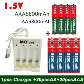 충전식 니켈 수소 배터리 전자 장난감 카메라 배터리 15V AA9800 mAh AAA8800 mAh 충전기 2024 신제품, [05], 1개