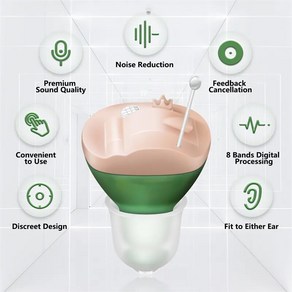골전도 소리증폭기 음성증폭기 CIC 디지털 보청기 이어폰 청각 장애인노인 위한 조정 가능한 마이크로 무선 미니 사이즈 보이지 않는 귀 케어 사운드 앰프, 1.Right Ea, 1개