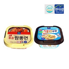 면사랑 크림우동 5개+볶음짬뽕면 5개 배송비포함, 5개, 350g