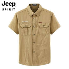 JEEP SPIRIT 지프 남성용 봄 여름 아웃도어 터틀넥 카고 반팔셔츠 JPWSS-1388+사은품