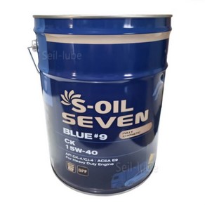 S-OIL 세븐 블루 #9 CK 15W40 20L DPF 유로6 TIER-4 100% 합성 디젤 엔진오일, 1개