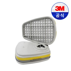 3M 6002K 정화통 필터 방독 면체 마스크 양구형 교체 산성가스 1조