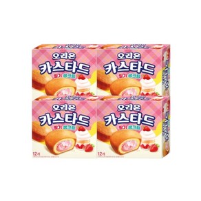 오리온 카스타드 딸기생크림, 276g, 4개